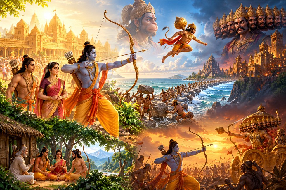 Ramayanam Story | Lord Rama, Sita, Hanuman & Dharma