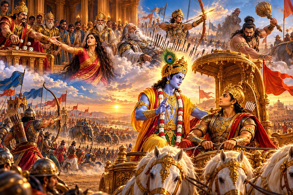 Mahabharata Story: Epic Tales, Characters, Lessons & Dharma